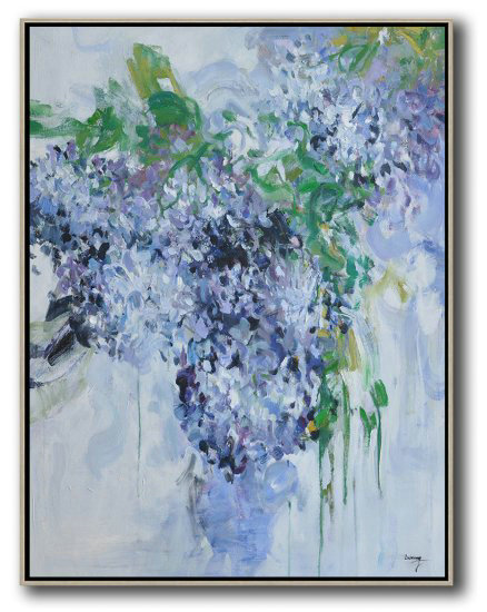 Hame Made Extra Large Vertical Abstract Flower Oil Painting #ABV0A14 - Click Image to Close